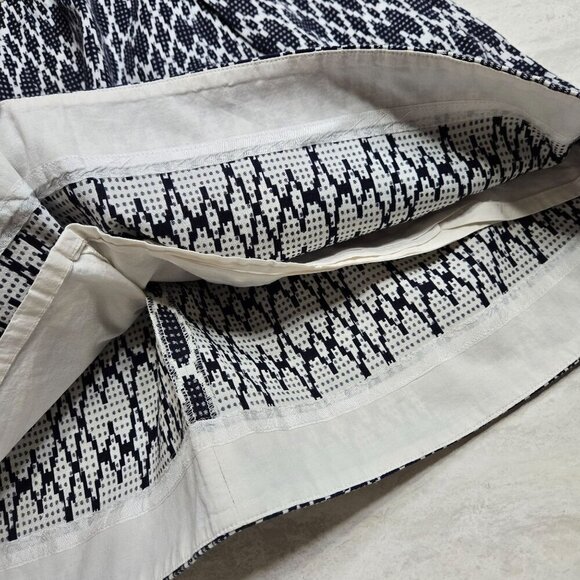 J.Crew‎ Skirt Womens 8 Blue White Geometric Textured Lined Zip Pockets Pleated - Picture 6 of 11